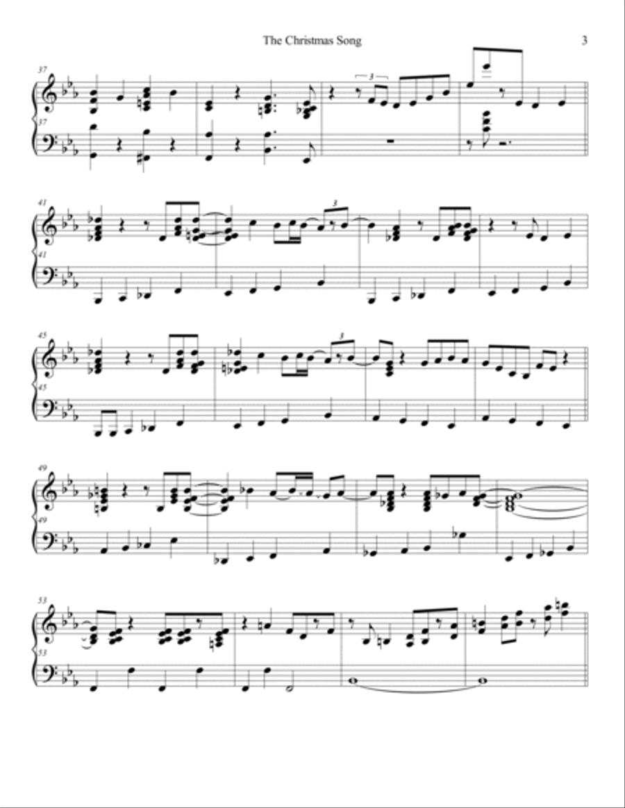 The Christmas Song (chestnuts Roasting On An Open Fire) Piano Solo scores gallery preview page 3