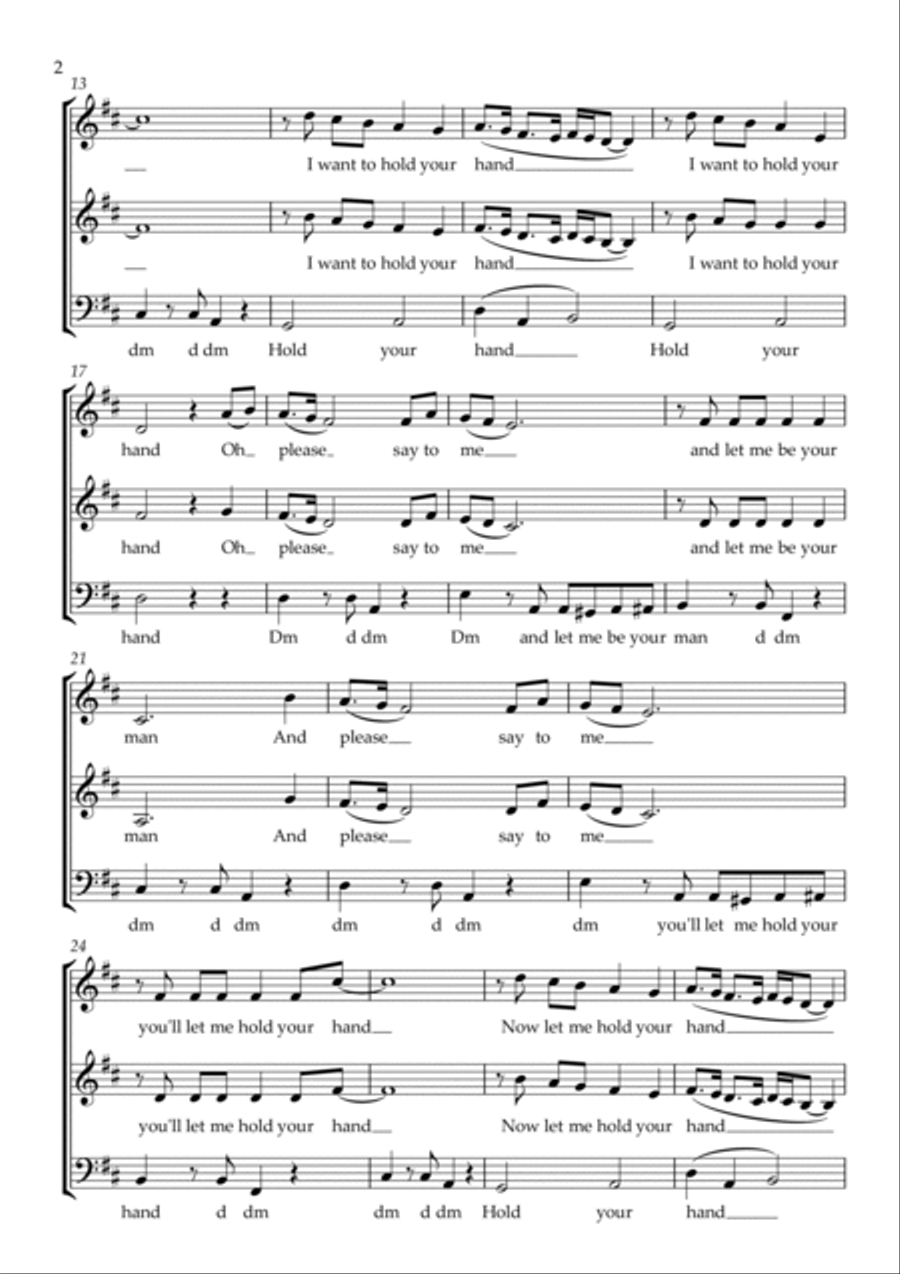 I Want To Hold Your Hand 3-Part scores gallery preview page 3