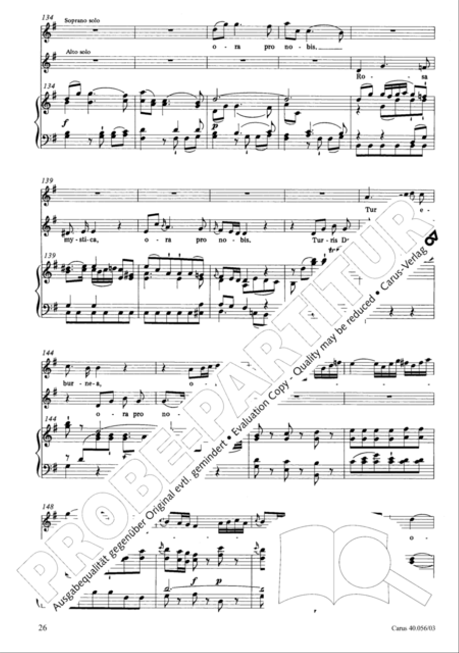 Litaniae Lauretanae B.M.V. in D 4-Part scores gallery preview page 27