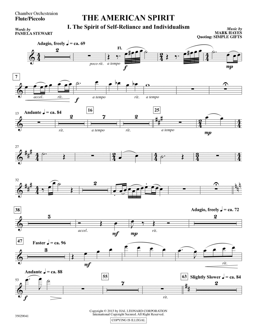 The American Spirit - Flute/Piccolo Choir scores gallery preview page 1