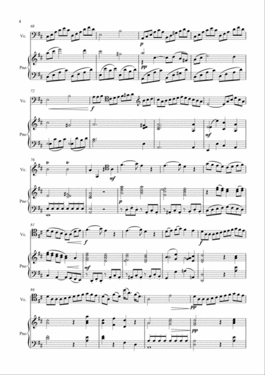 Breval Cello Concerto No. 2 for Cello and Piano Piano Accompaniment scores gallery preview page 5