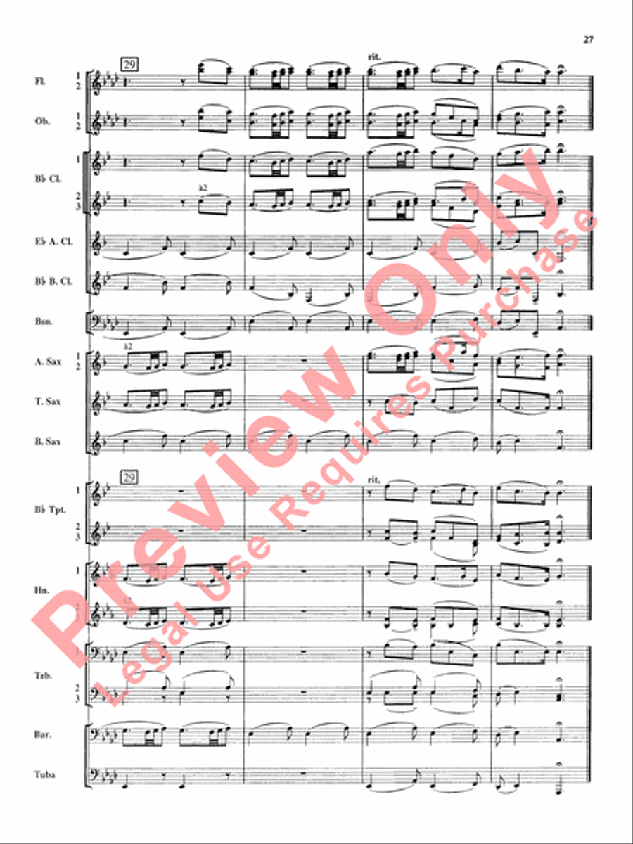 Royal Fireworks Music Concert Band scores gallery preview page 28