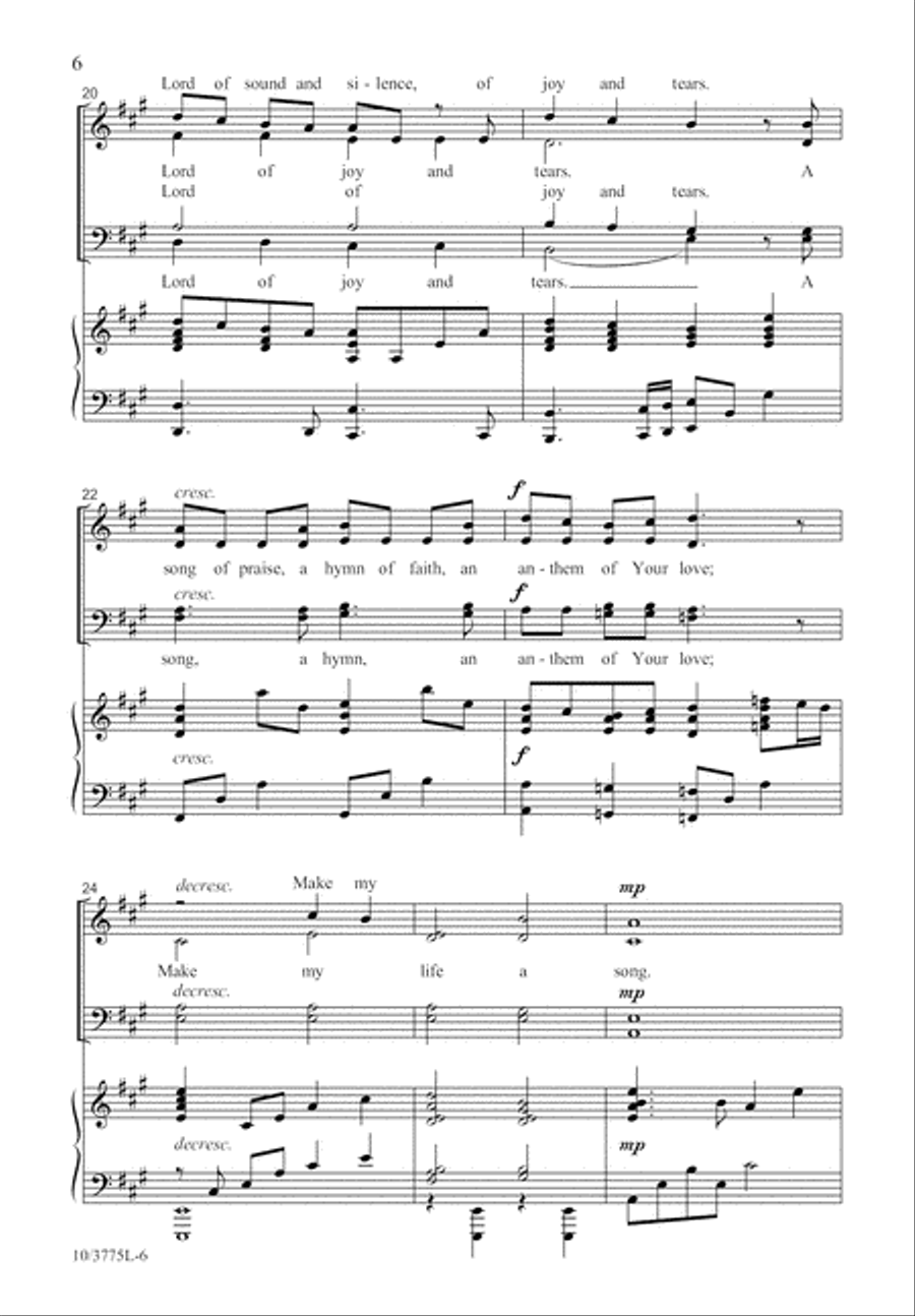 Make My Life a Song 4-Part scores gallery preview page 7