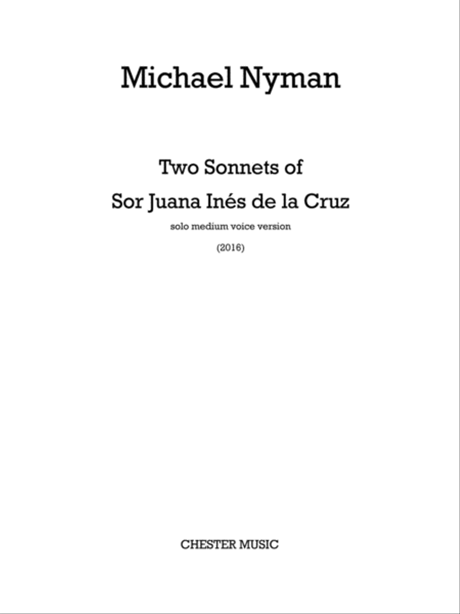 Two Sonnets of Sor Juana Ines De La Cruz Voice scores gallery preview page 1