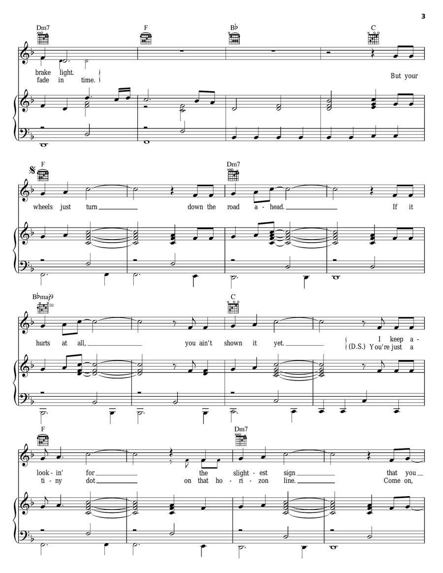 Settle For A Slowdown Piano, Vocal, Guitar scores gallery preview page 3