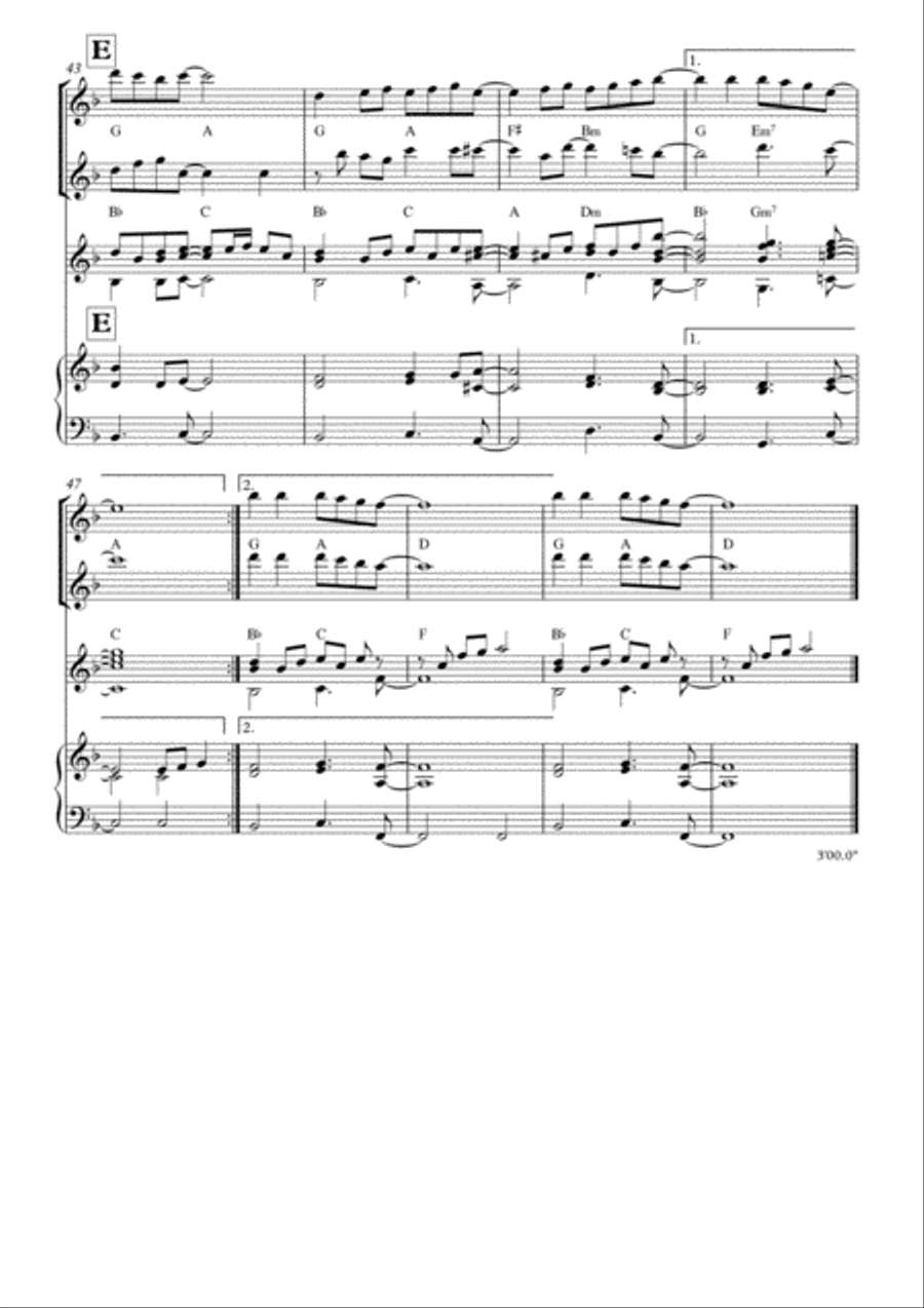 Melodious Instrumental Interlude 3'00 in F for 2 flutes, guitar and/or piano by Simon Peberdy Small Ensemble scores gallery preview page 6