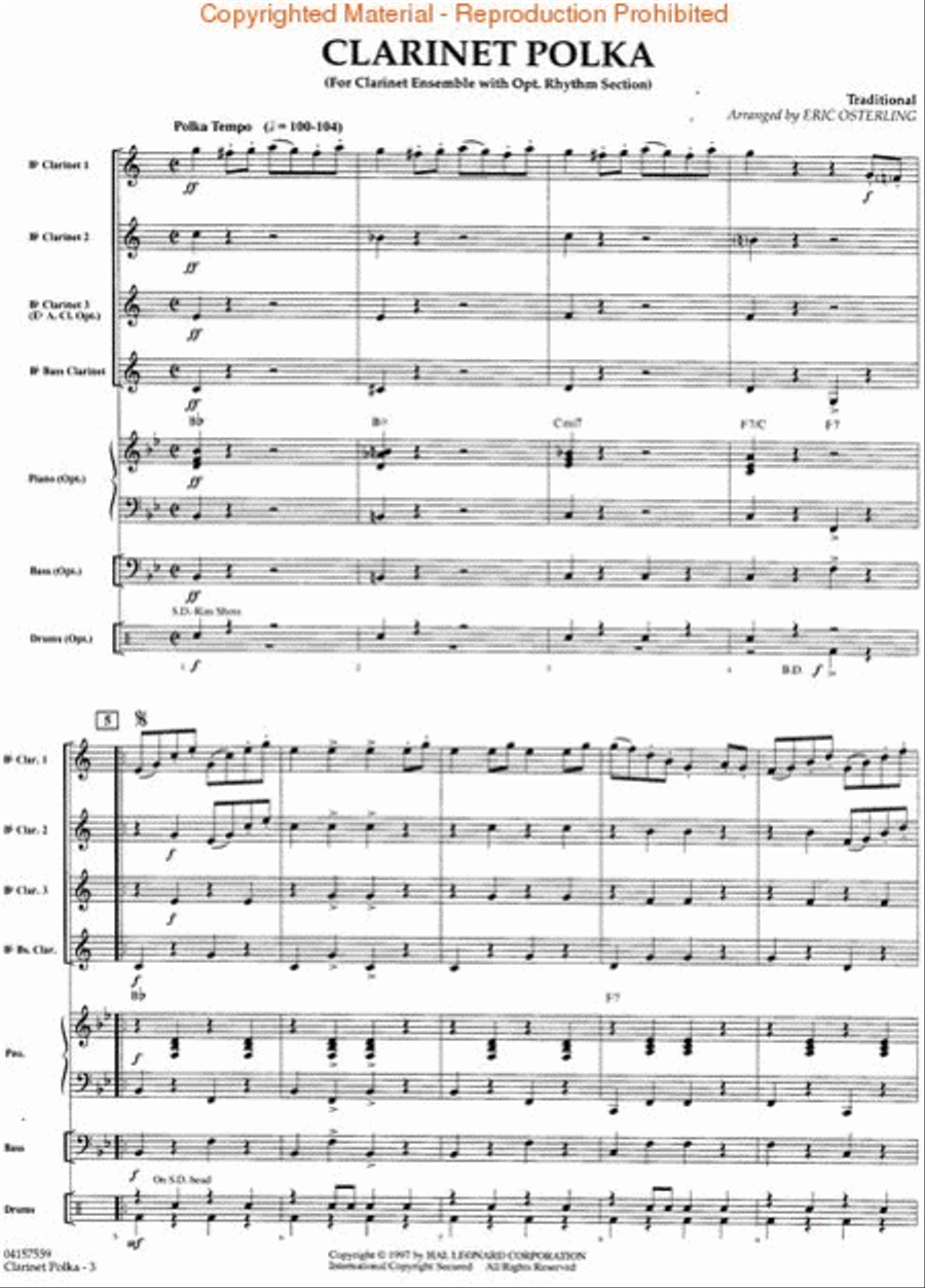 Clarinet Polka Clarinet scores gallery preview page 2