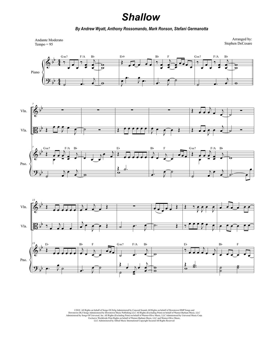 Shallow Shallow String Duet scores gallery preview page 1