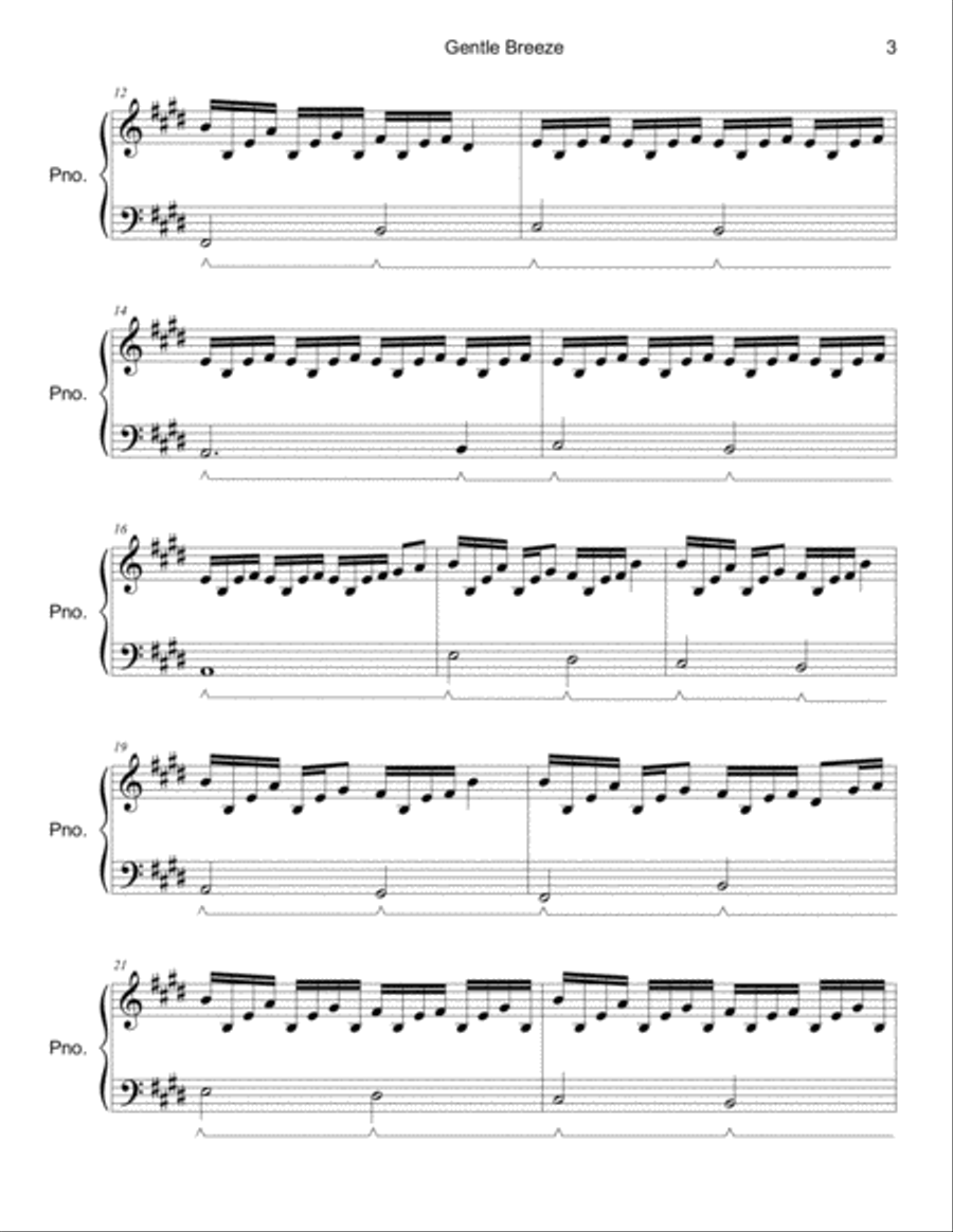 Gentle Breeze Easy Piano scores gallery preview page 3