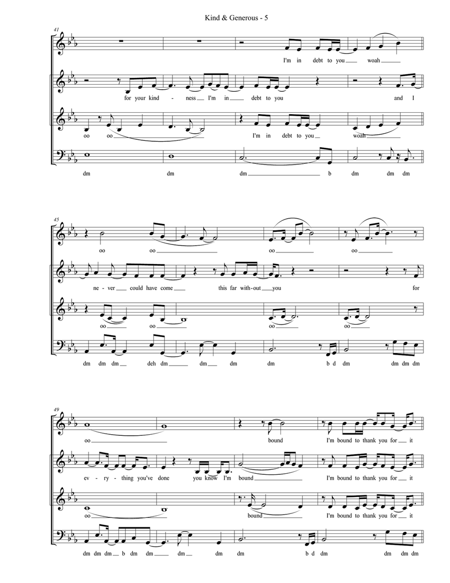 Kind & Generous Divisi scores gallery preview page 5