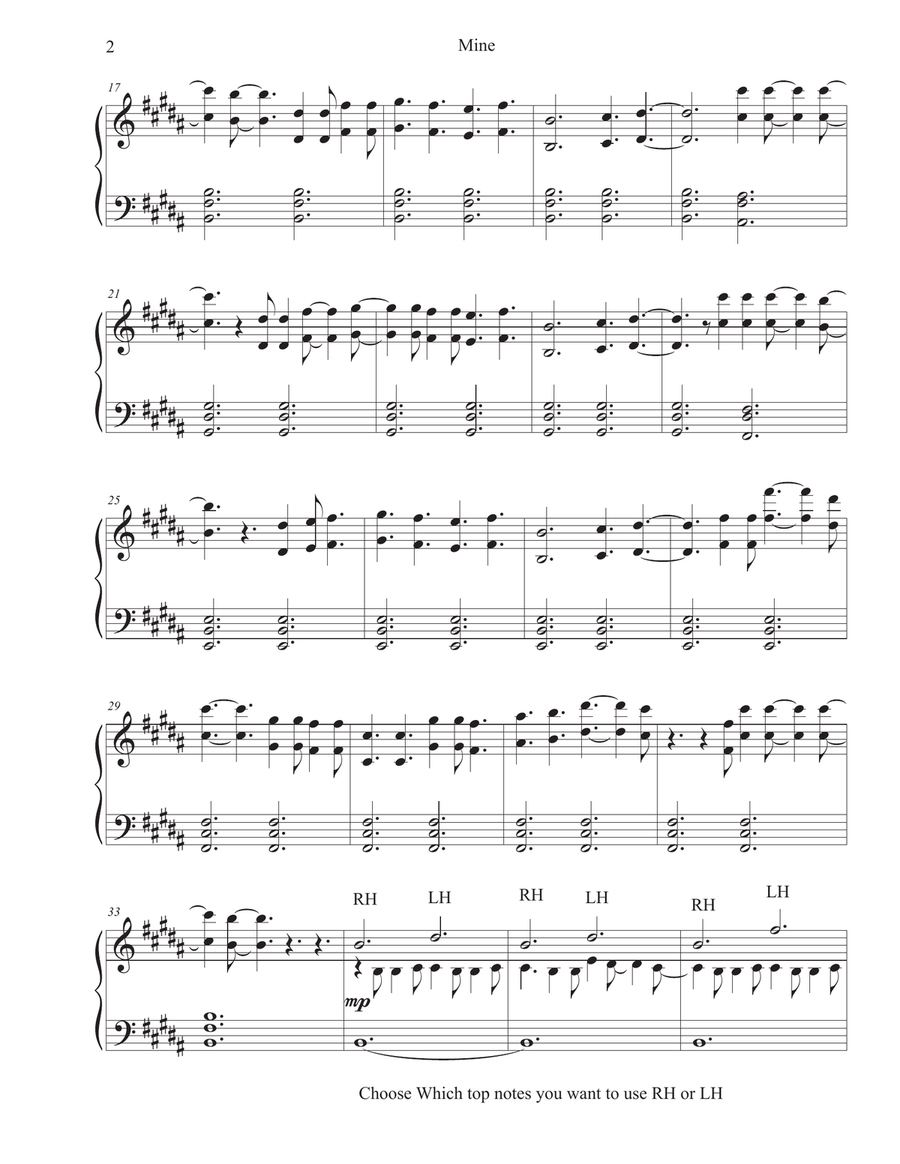 Mine Piano Solo scores gallery preview page 2