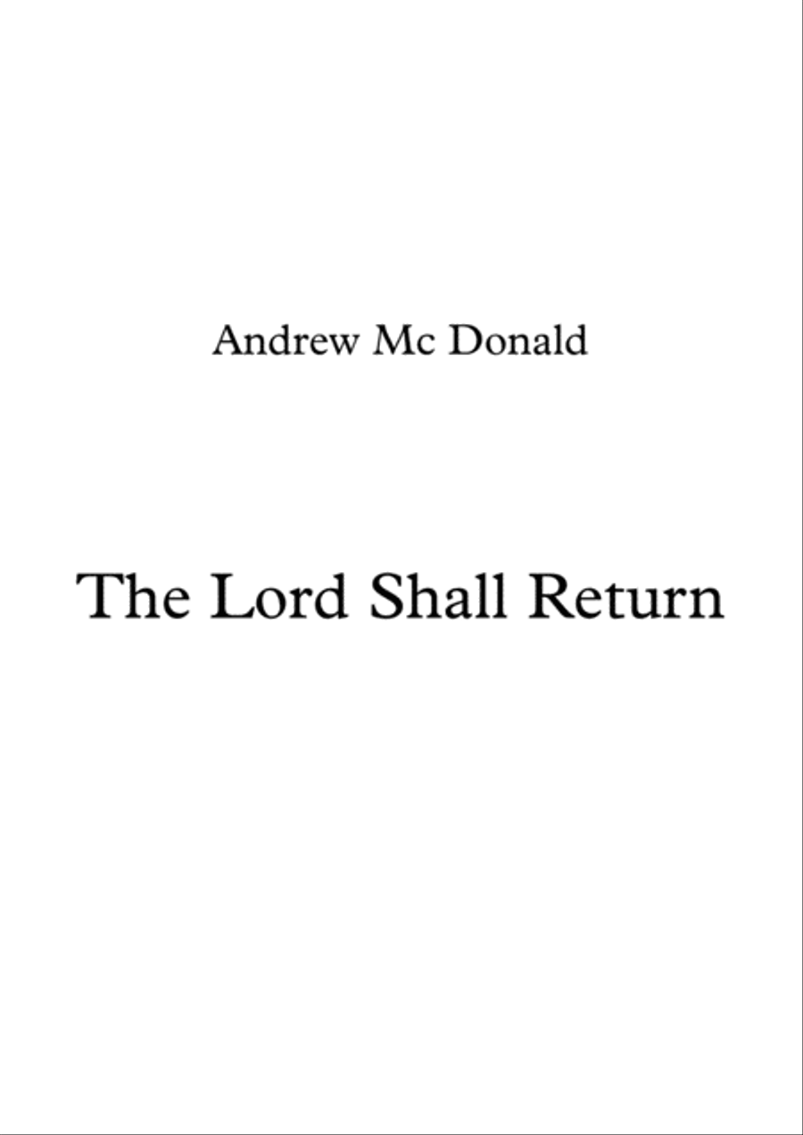 The Lord Shall Return Voice scores gallery preview page 1