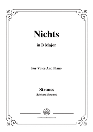 Book cover for Richard Strauss-Nichts in B Major,for Voice and Piano
