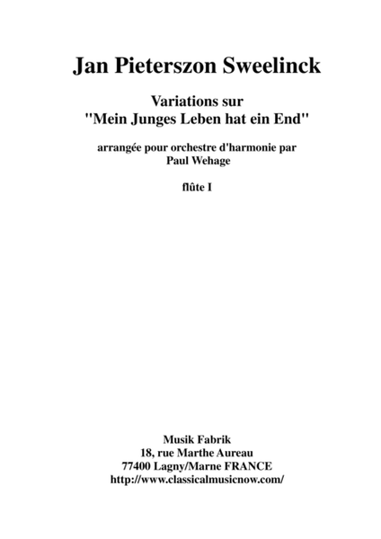 Jan Pieterszoon Sweelinck/Paul Wehage - Variations on "Mein Juges Leben hat ein ende- arranged for C