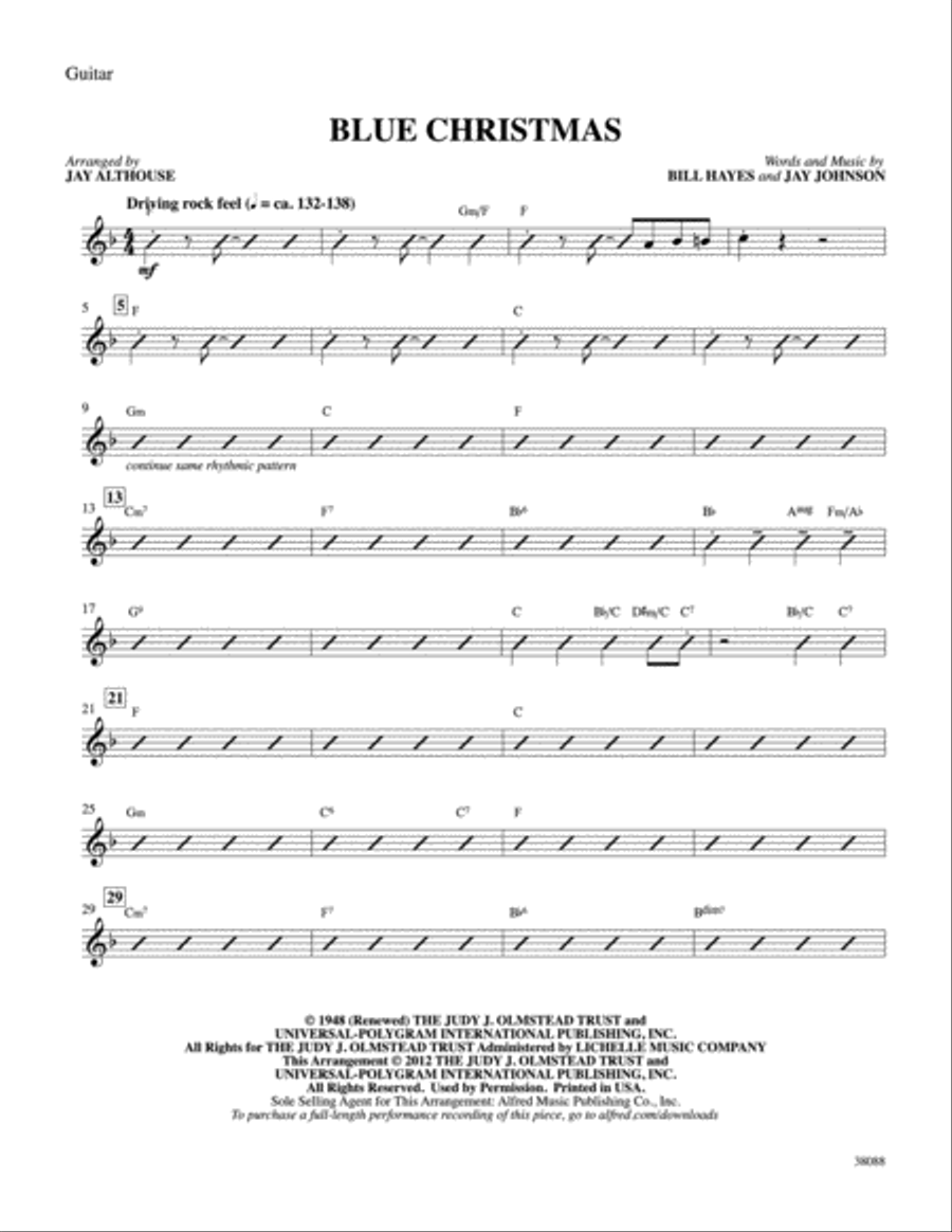 Blue Christmas: Guitar Guitar scores gallery preview page 1