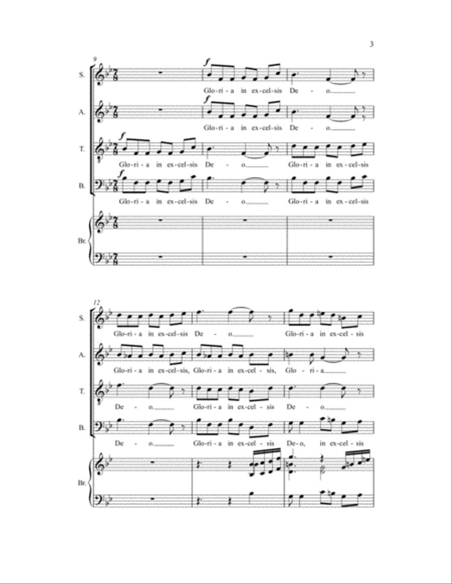 Gloria In Excelsis Deo 4-Part scores gallery preview page 3