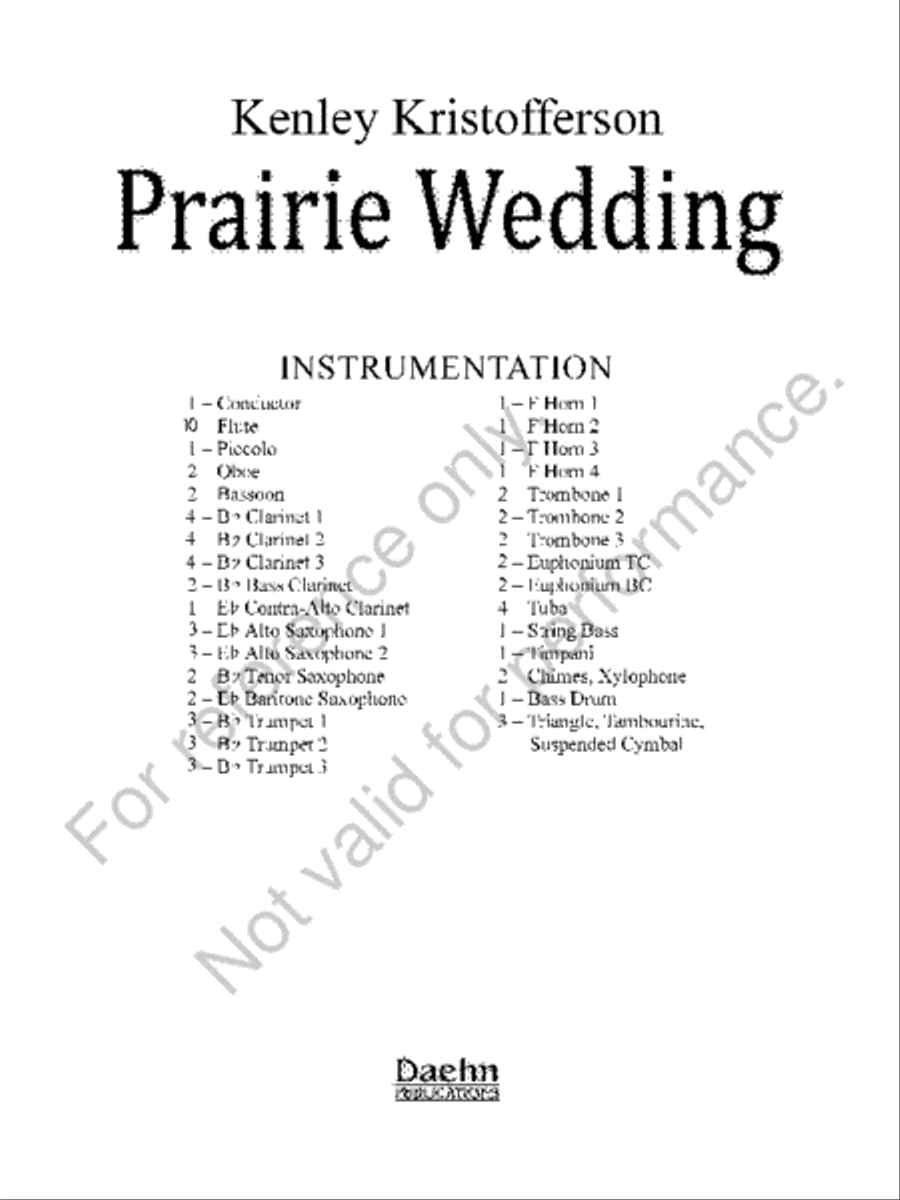 Prairie Wedding Concert Band scores gallery preview page 2