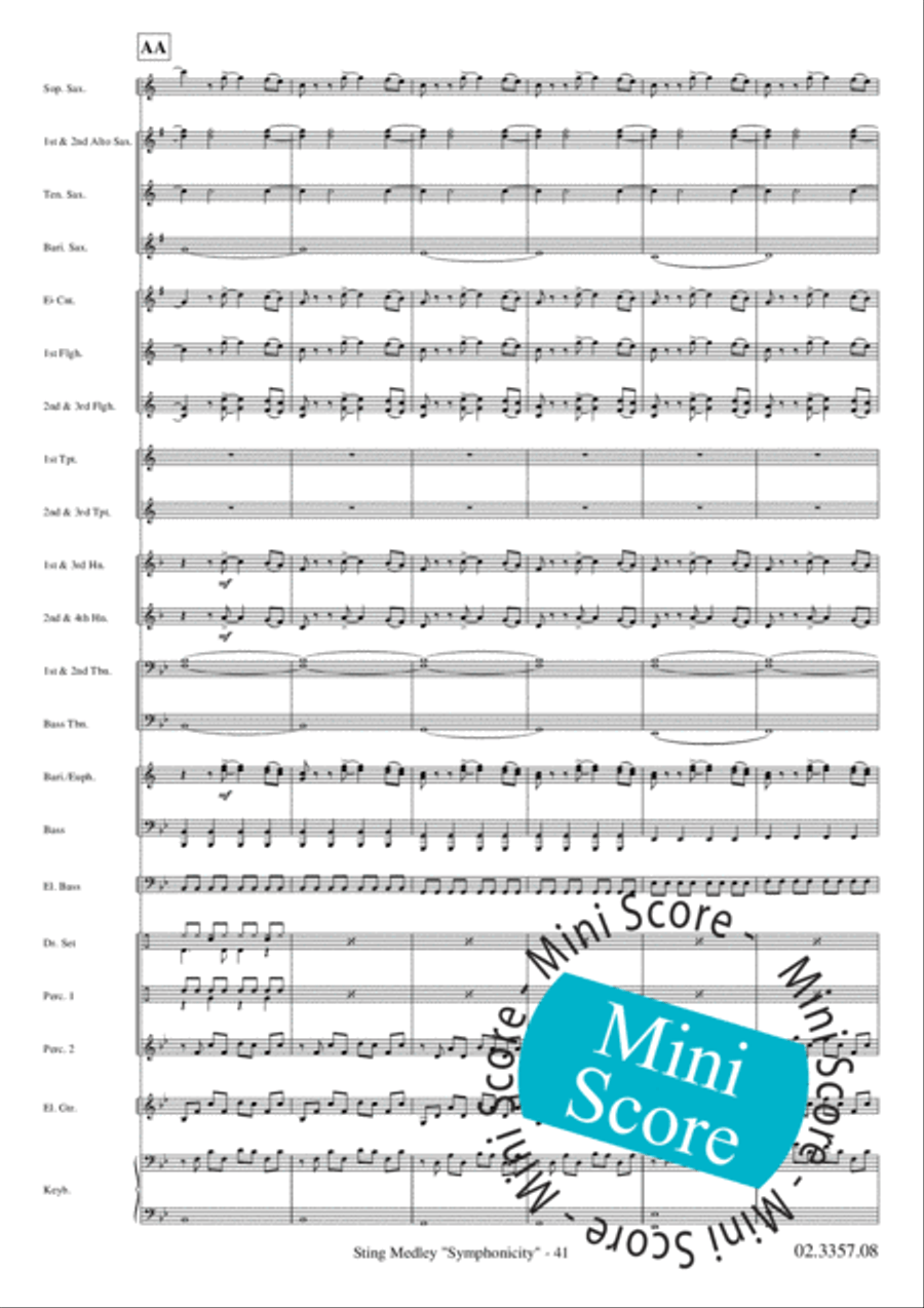 Sting Medley Sting Medley Fanfare Band scores gallery preview page 45