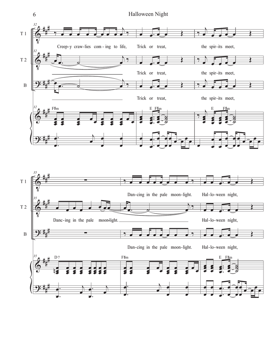 Halloween Night (Vocal Trio - (TTB) TTB scores gallery preview page 6