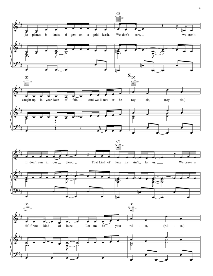 Royals Royals Acoustic Guitar scores gallery preview page 3