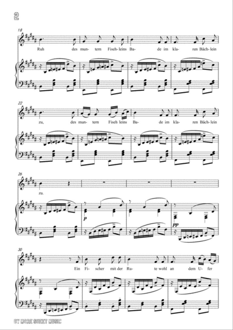 Schubert-Die Forelle in B Major,for voice and piano Schubert-Die Forelle in B Major,for voice and piano Voice Solo scores gallery preview page 4