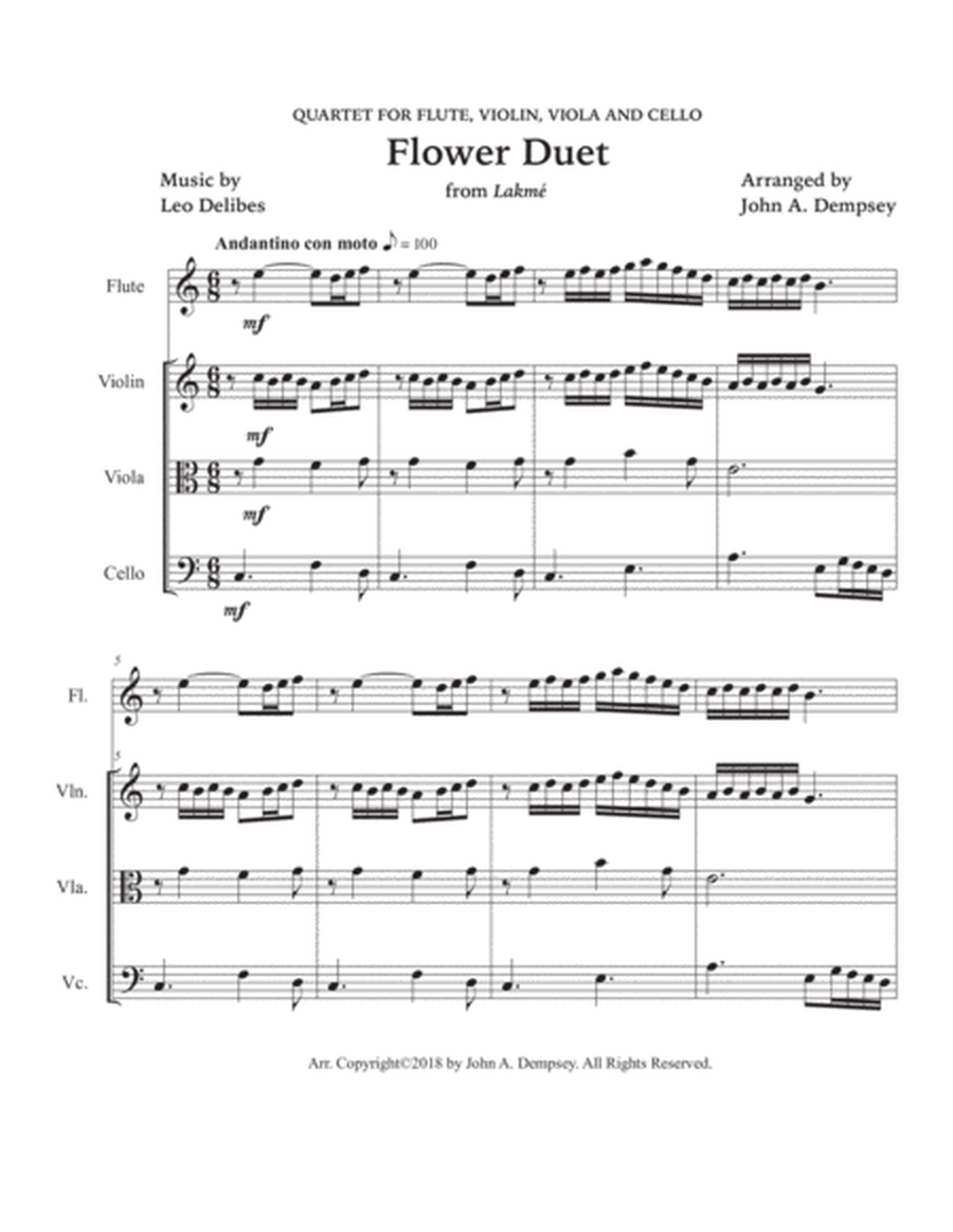 Flower Duet (Quartet for Flute, Violin, Viola and Cello) image number null