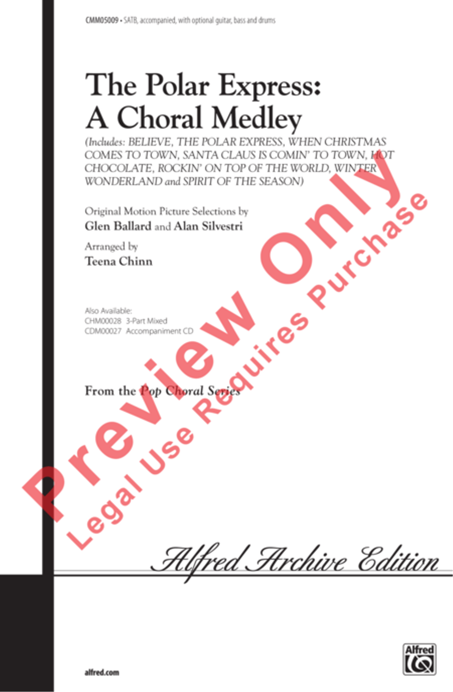 The Polar Express: A Choral Medley 4-Part scores gallery preview page 2