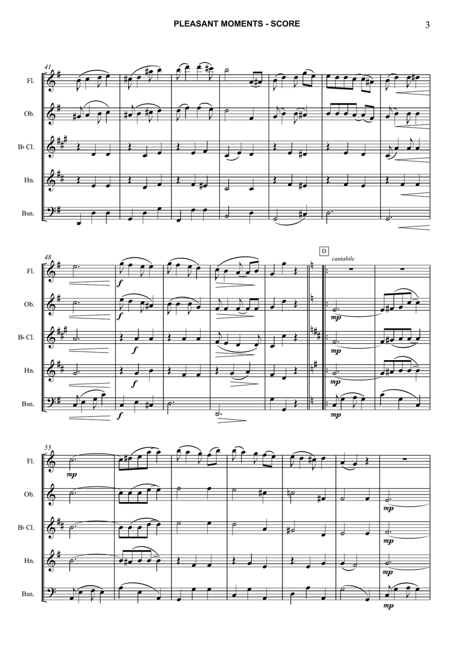 Pleasant Moments Waltz Pleasant Moments Waltz Woodwind Quintet scores gallery preview page 3