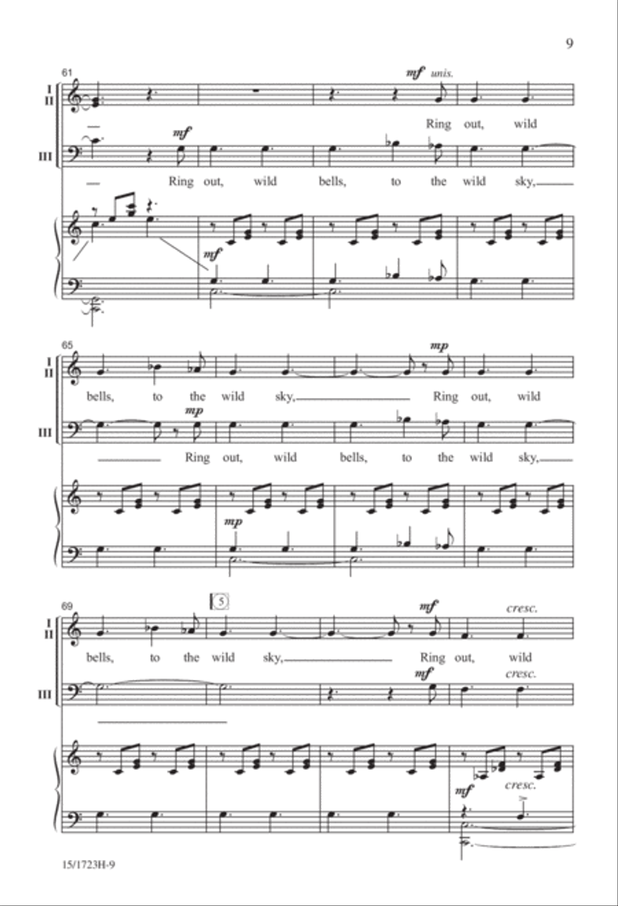 Ring Out, Wild Bells 3-Part scores gallery preview page 9