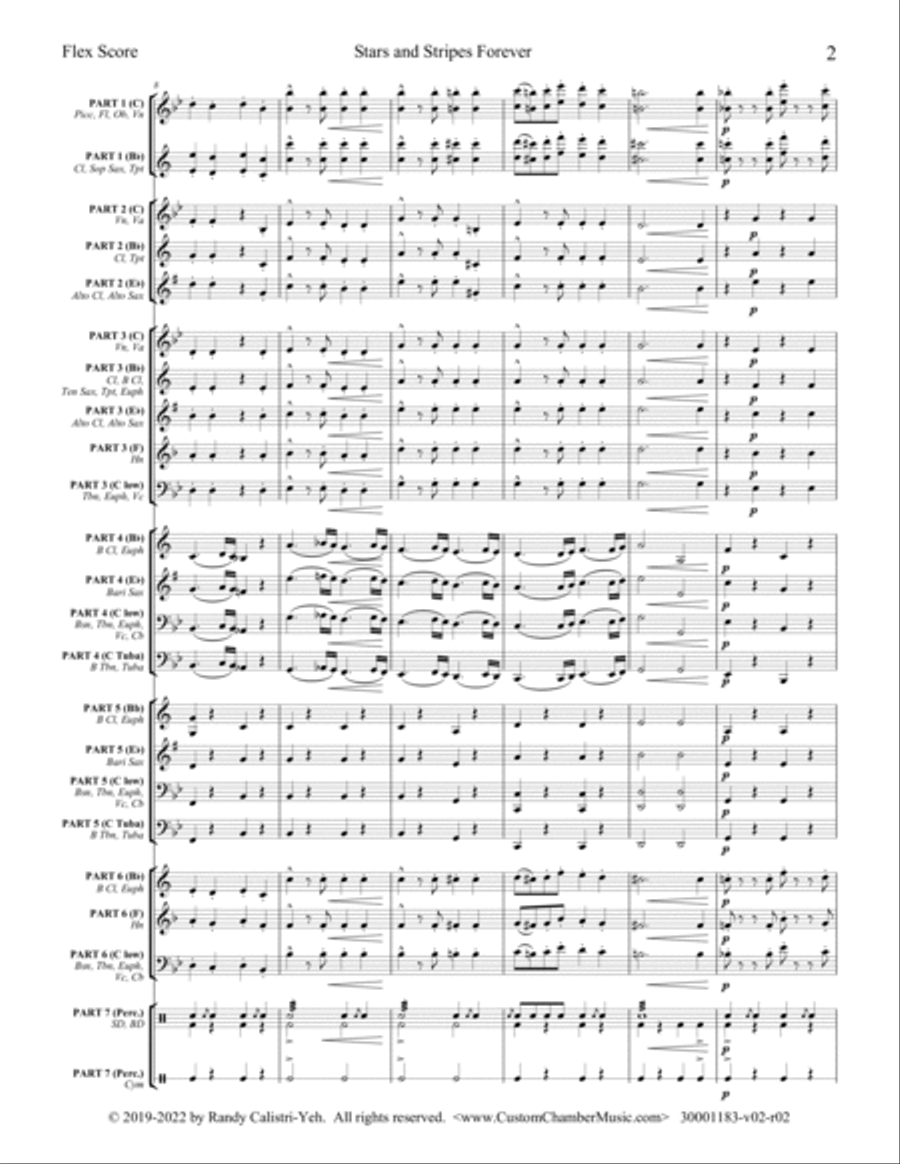 Sousa Stars and Stripes Forever (Flexible Band) Concert Band scores gallery preview page 5