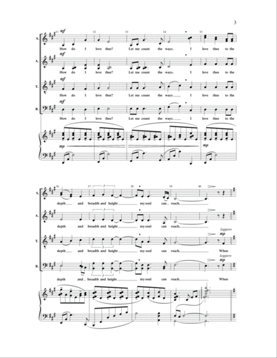 How Do I Love Thee? 4-Part scores gallery preview page 3