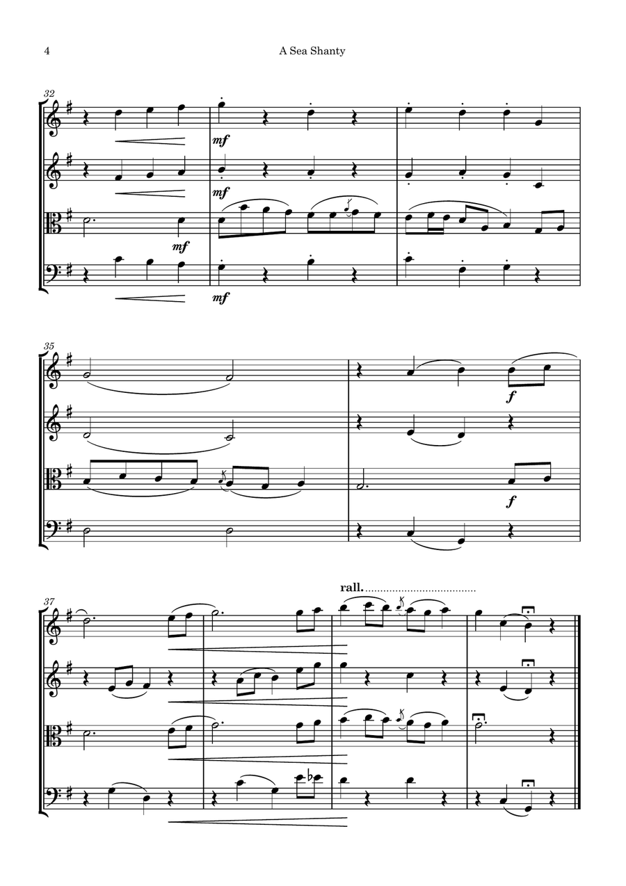 A Sea Shanty A Sea Shanty String Quartet scores gallery preview page 5