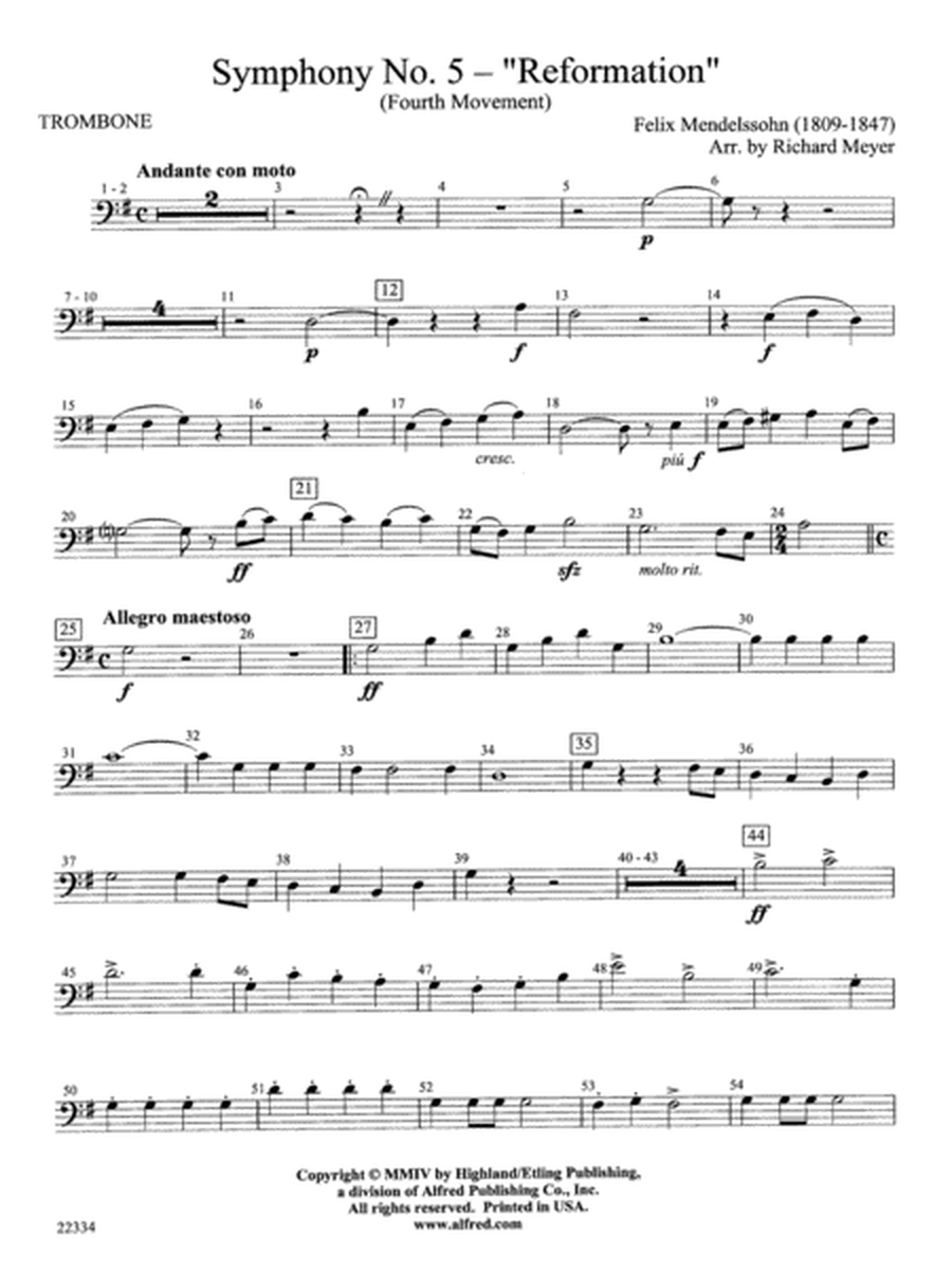Symphony No. 5 "Reformation" (4th Movement): 1st Trombone