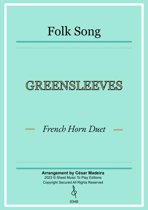 Greensleeves - French Horn Duet - W/Chords (Full Score and Parts)
