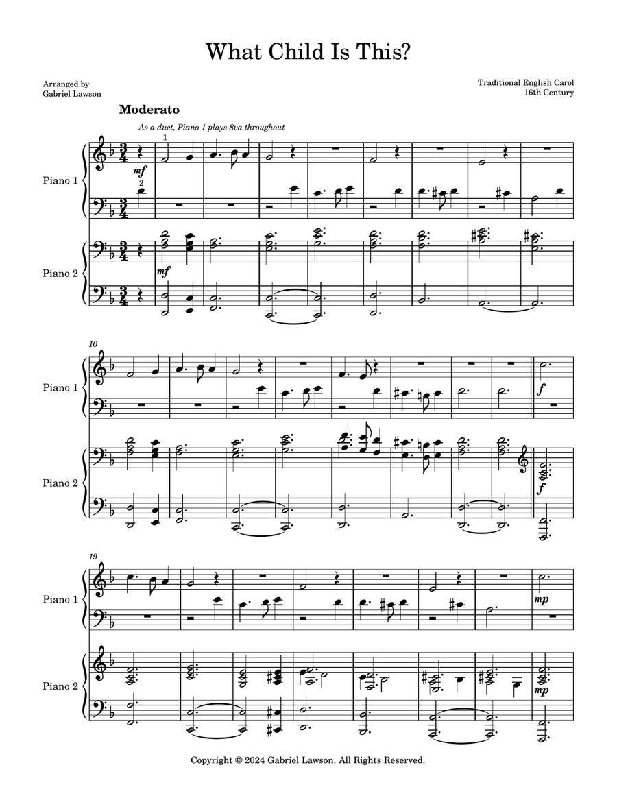 What Child Is This? What Child Is This? Easy Piano scores gallery preview page 1