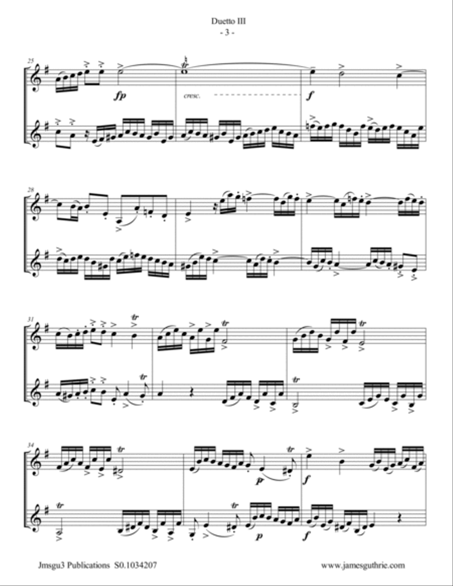 Quantz: Duetto Op. 2 No. 3 for Violin Duo String Duet scores gallery preview page 3