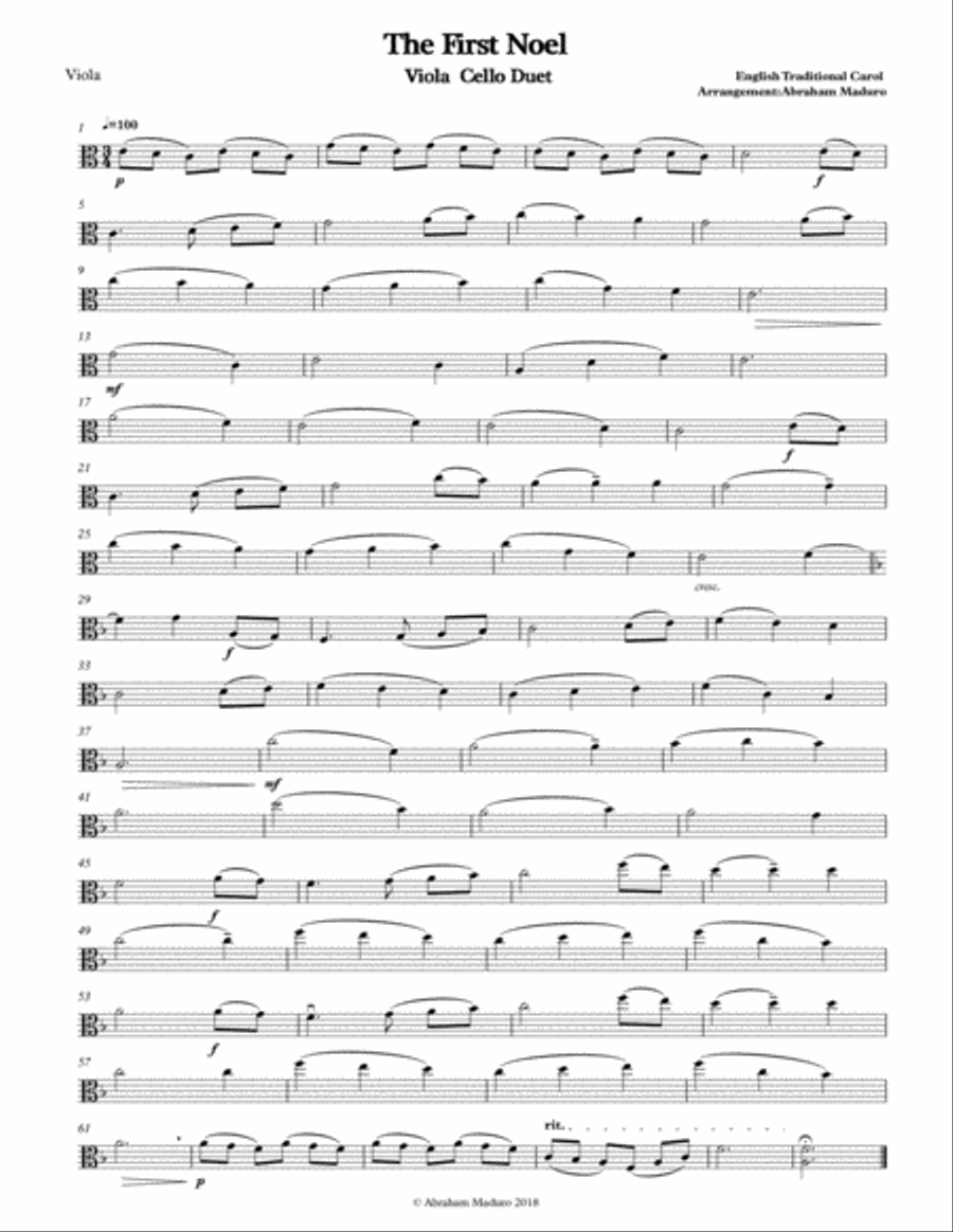 The First Noel Viola Cello Duet-Two Tonalities included String Duet scores gallery preview page 4