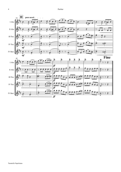 Tarantella Napoletana - Italian Folk Song - AATT(B) - Saxophone Quartet