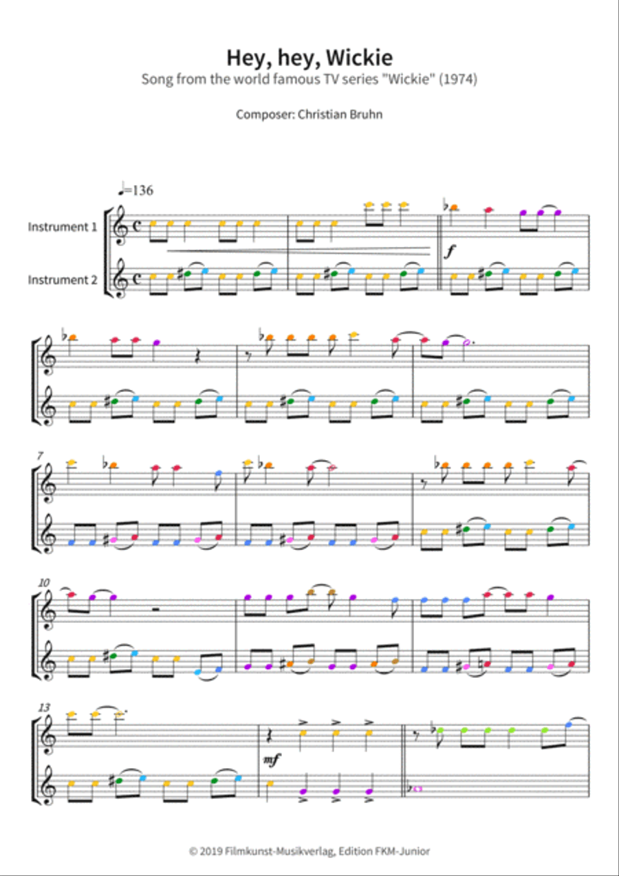 Hey, hey, Wickie Hey, hey, Wickie Woodwind Duet scores gallery preview page 3
