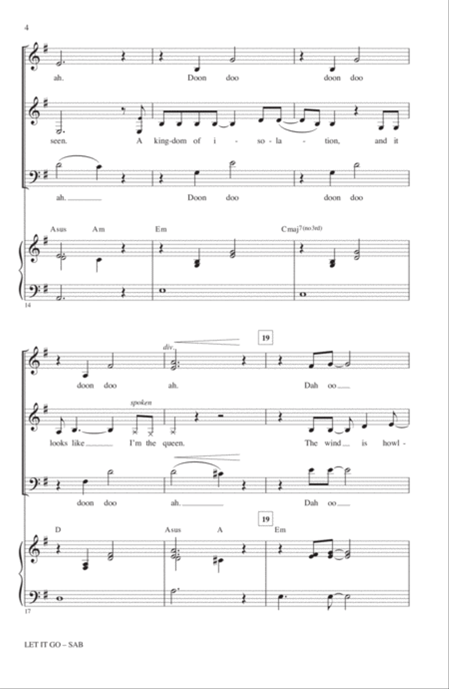 Let It Go (from Frozen) (arr. Roger Emerson) 3-Part scores gallery preview page 3