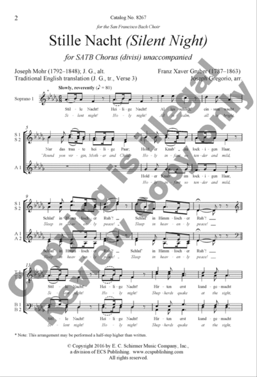 Stille Nacht (Silent Night) Divisi scores gallery preview page 8