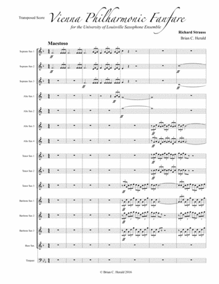Book cover for Vienna Philharmonic Fanfare for Saxophone Ensemble
