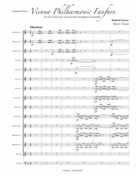 Vienna Philharmonic Fanfare for Saxophone Ensemble