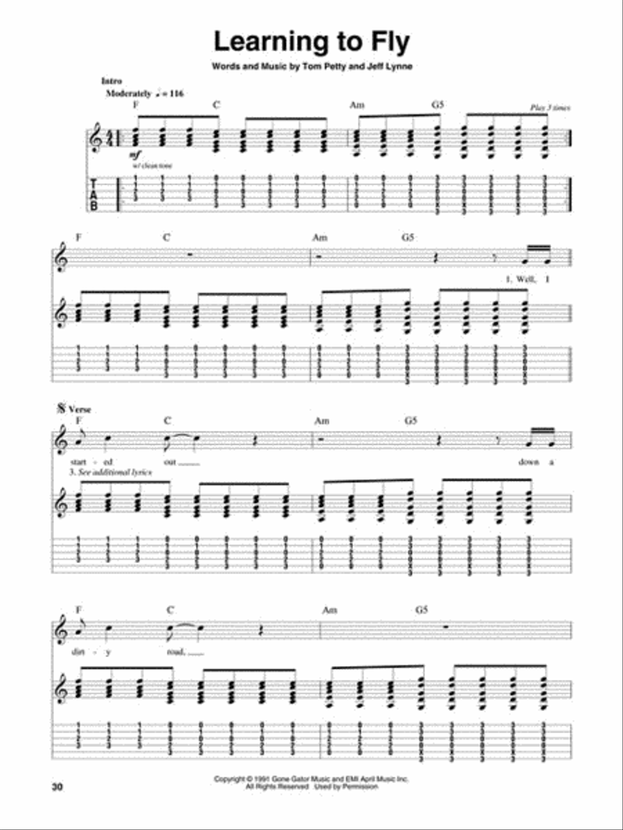 Tom Petty Guitar Tablature scores gallery preview page 4