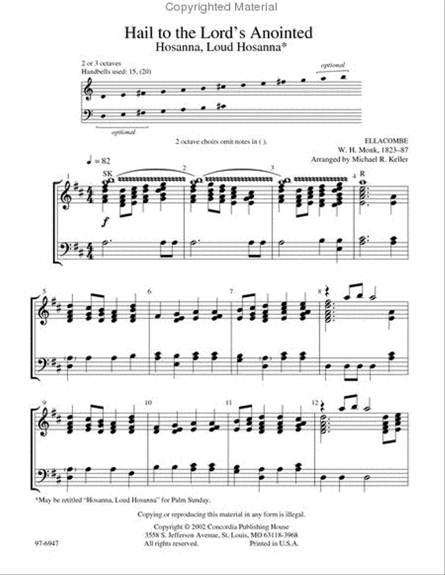 Easy Hymn Arrangements for the Church Year Handbell Choir scores gallery preview page 2