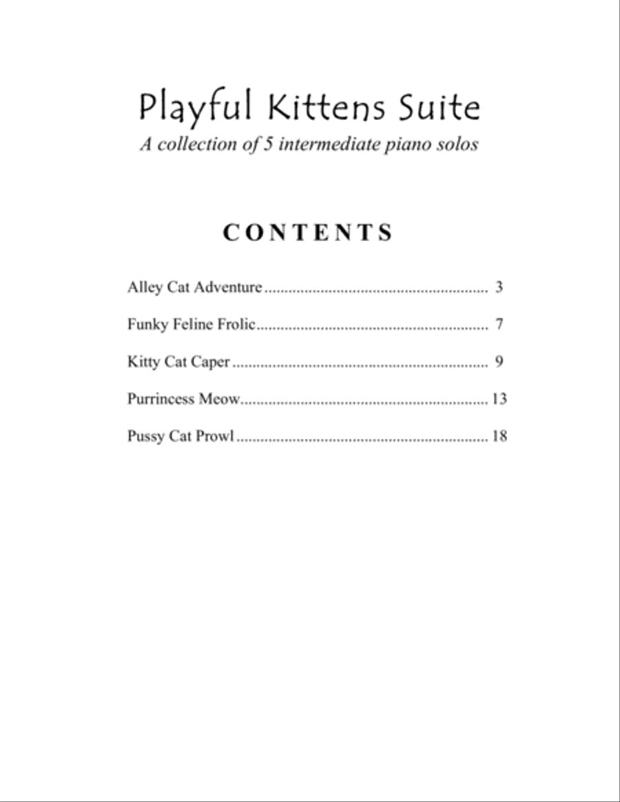 Playful Kittens Suite (A Collection of 5 Piano Solos) Piano Method scores gallery preview page 3