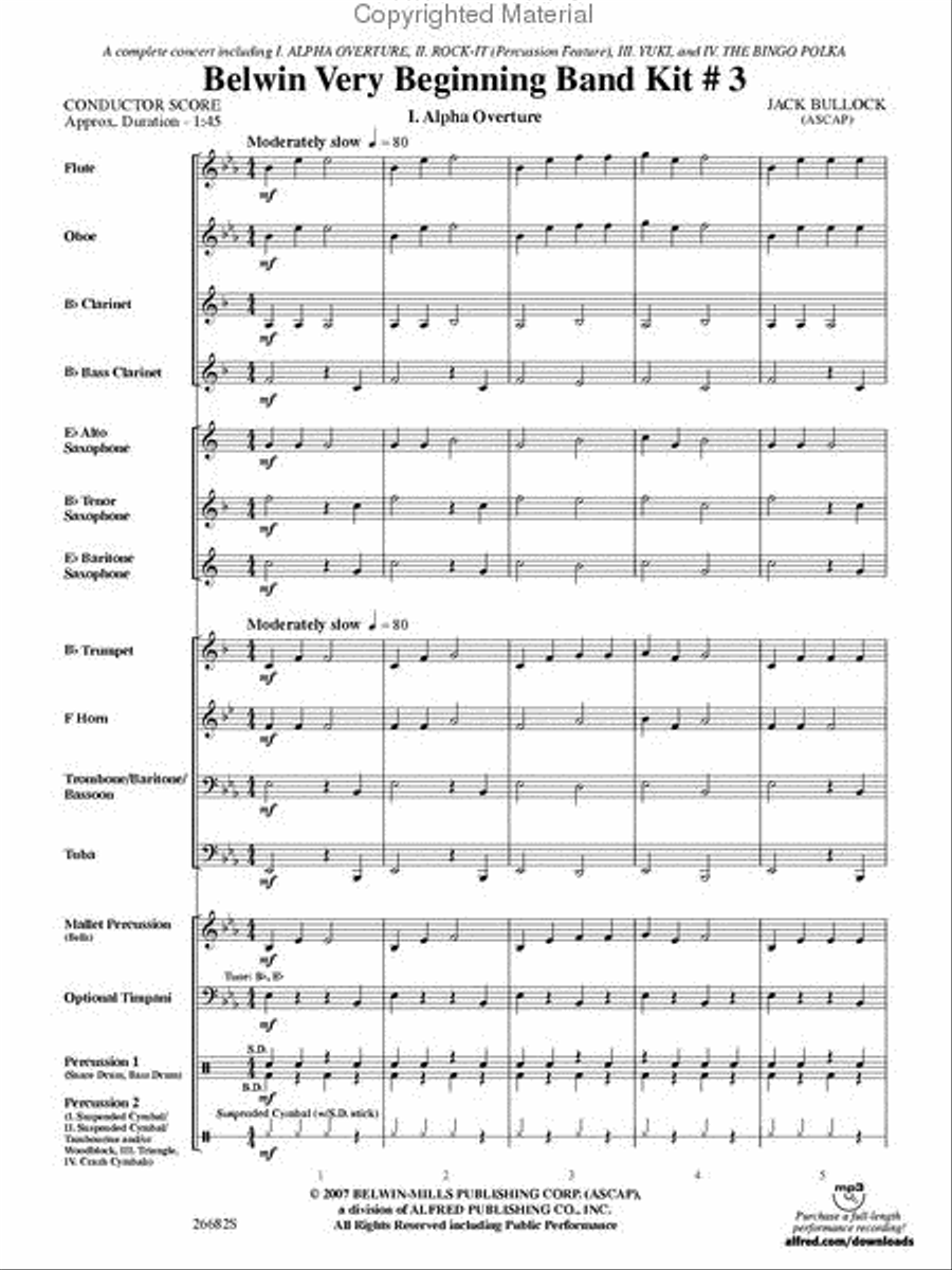 Belwin Very Beginning Band Kit #3 Concert Band scores gallery preview page 2