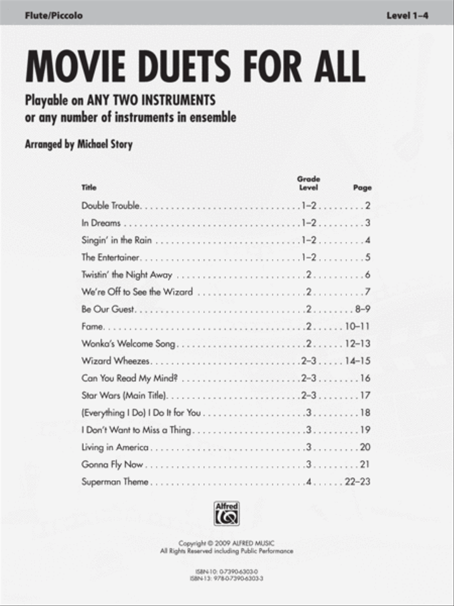 Movie Duets for All Small Ensemble scores gallery preview page 2