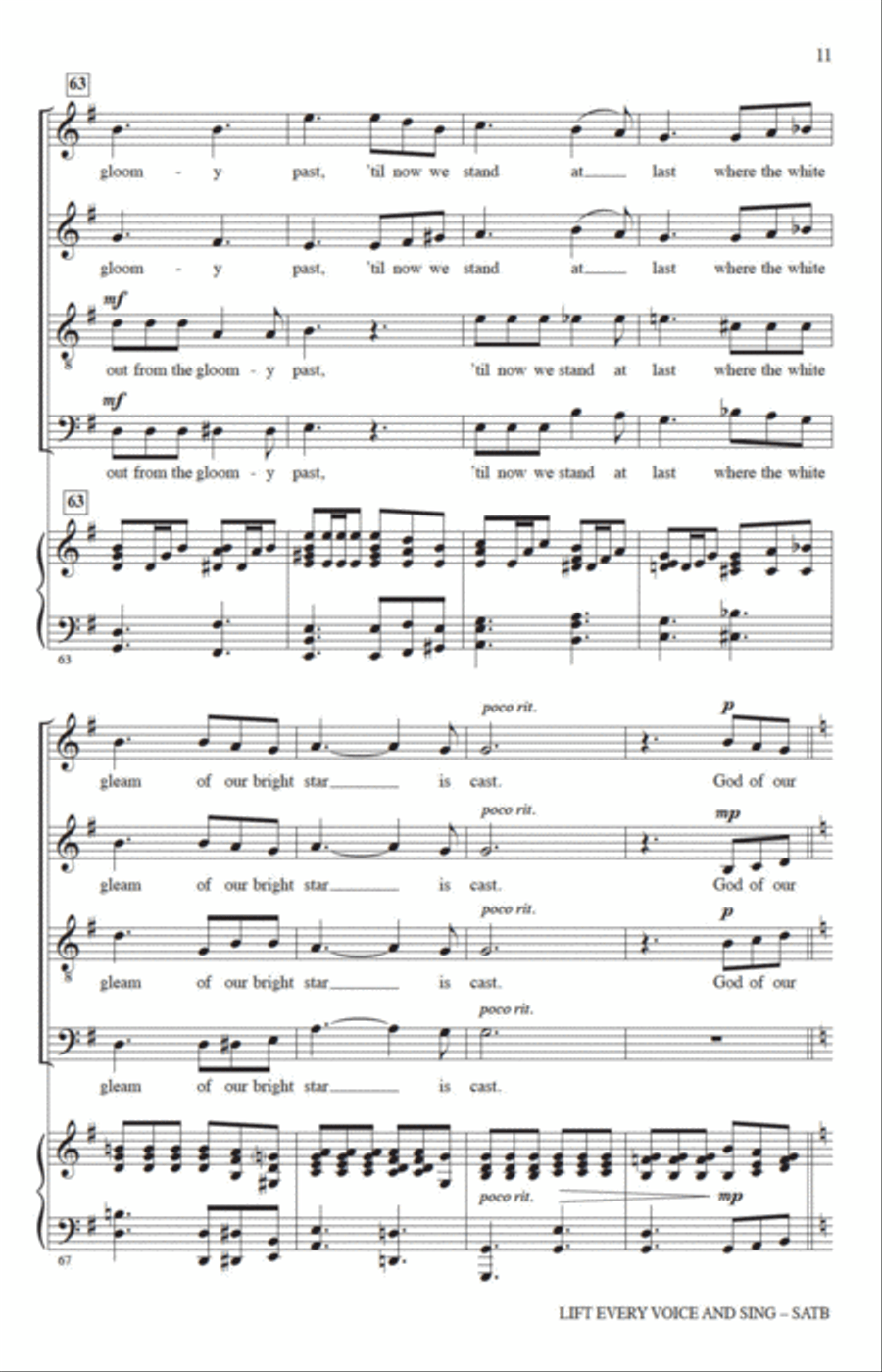 Lift Every Voice And Sing (arr. Rollo Dilworth) 4-Part scores gallery preview page 9