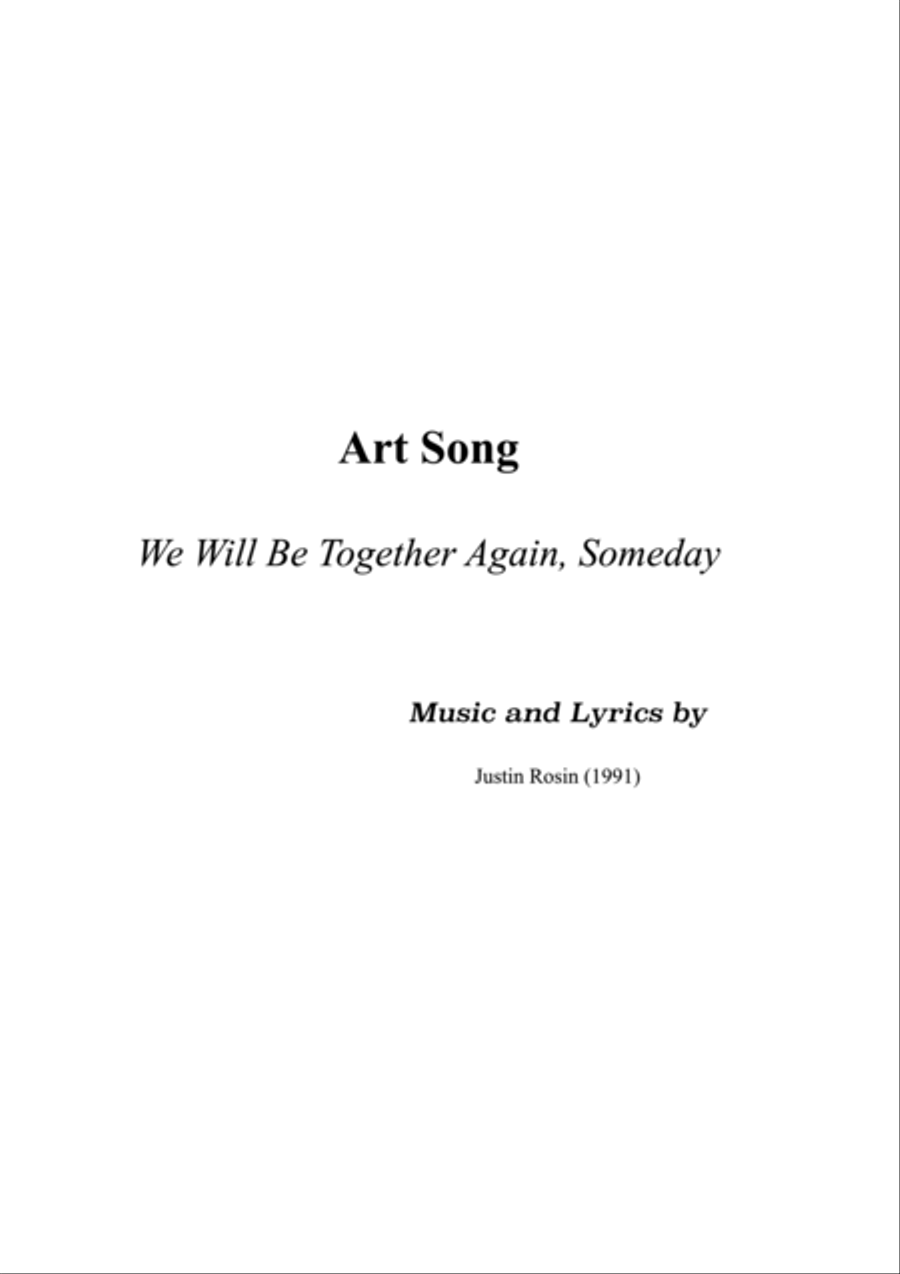 Art Song: We Will Be Together Again, Someday Soprano Voice scores gallery preview page 1